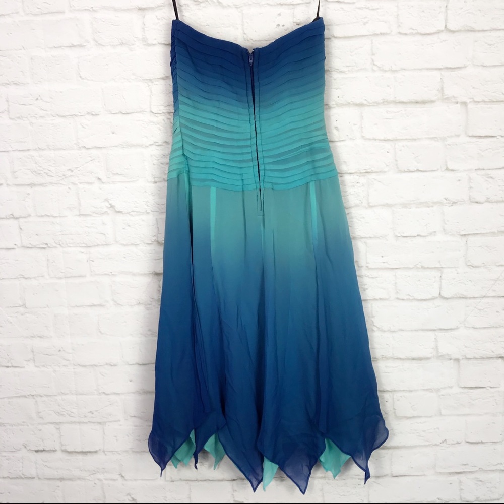 Lillie Rubin Ombré Silk Asymmetrical Cocktail Gown - Picture 5 of 8